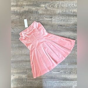 NWT Urban Outfitters Velvet Blush Pink Spaghetti Strap Mini Dress